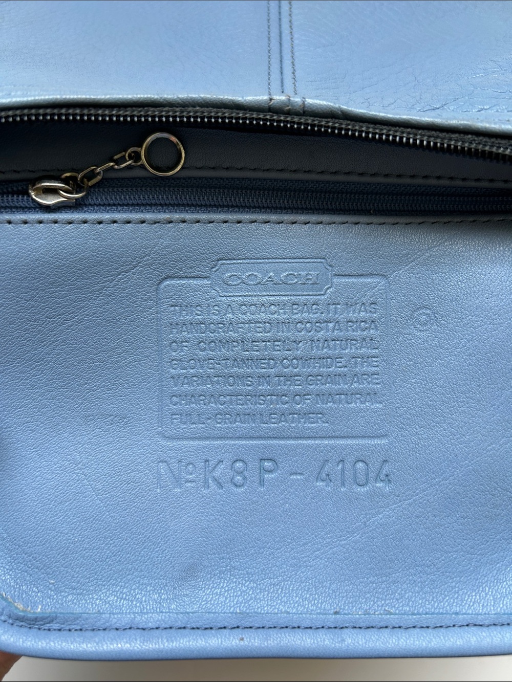 Coach Vintage 4104 Blue Leather Crossbody Bag 90s - Picture 3 of 10
